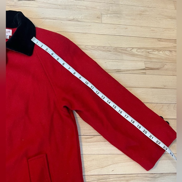 Vintage Appleseed Petite  Gorgeous Long  A-line Wool  Red Coat size 6 - Picture 11 of 14
